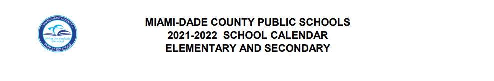 District School Academic Calendar for Miami Lakes K-8 Center