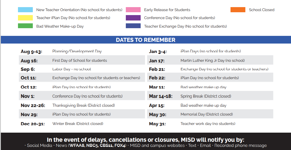 District School Academic Calendar Key for J A Vitovsky Elementary