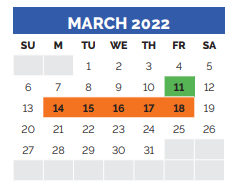 District School Academic Calendar for Midlothian High School for March 2022