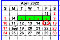 District School Academic Calendar for Millsap High School for April 2022