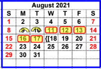 District School Academic Calendar for Millsap High School for August 2021