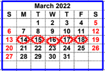 District School Academic Calendar for Millsap Elementary for March 2022