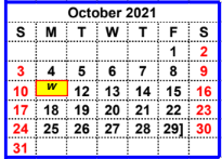 District School Academic Calendar for Millsap High School for October 2021