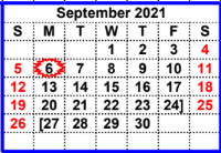 District School Academic Calendar for Millsap Elementary for September 2021