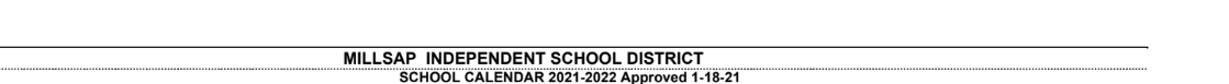 District School Academic Calendar for Millsap Elementary