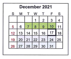 District School Academic Calendar for Mineola Middle for December 2021