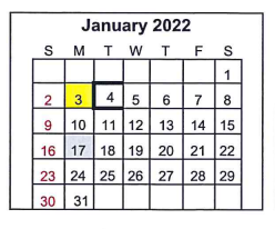 District School Academic Calendar for Mineola Middle for January 2022