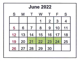 District School Academic Calendar for Mineola Middle for June 2022