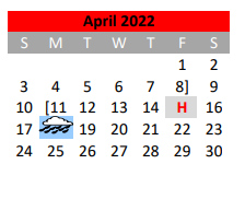 District School Academic Calendar for Houston Elementary for April 2022