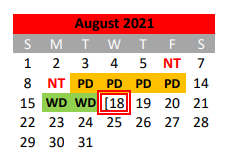 District School Academic Calendar for Houston Elementary for August 2021