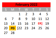 District School Academic Calendar for Lamar El for February 2022