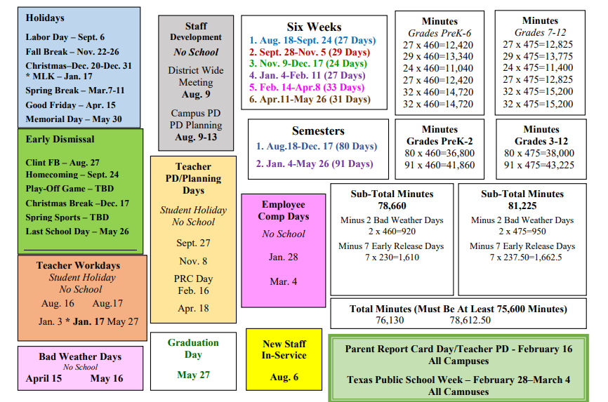 District School Academic Calendar Key for Special Ed Services