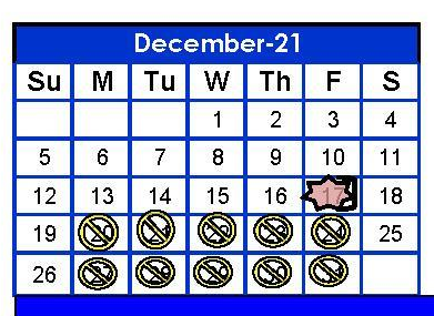 District School Academic Calendar for Monte Alto Elementary for December 2021