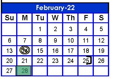 District School Academic Calendar for Monte Alto Middle for February 2022