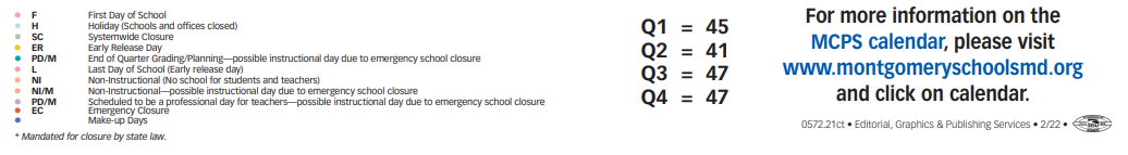 District School Academic Calendar Key for Montgomery Blair High