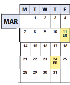 District School Academic Calendar for Martin Luther King JR. Middle for March 2022