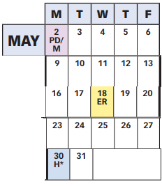 District School Academic Calendar for Poolesville Elementary for May 2022