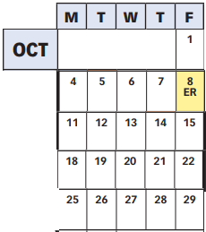 District School Academic Calendar for Fallsmead Elementary for October 2021