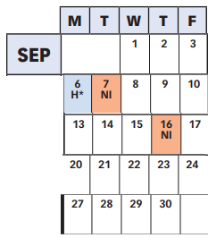 District School Academic Calendar for Argyle Middle for September 2021