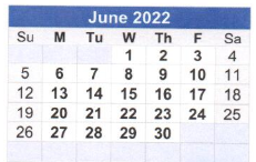 District School Academic Calendar for Davis Learning Center-beep for June 2022