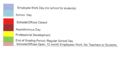 District School Academic Calendar Legend for T S Morris Elementary School