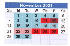 District School Academic Calendar for Davis Learning Center-beep for November 2021