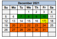 District School Academic Calendar for Moody Elementary for December 2021