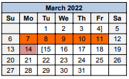 District School Academic Calendar for Mclennan Co Challenge Academy for March 2022