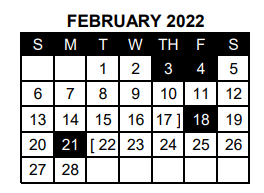 District School Academic Calendar for Mt Vernon Intermediate for February 2022