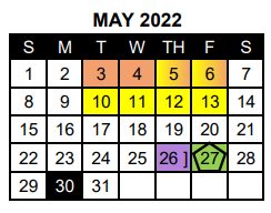 District School Academic Calendar for Mt Vernon Intermediate for May 2022