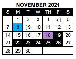 District School Academic Calendar for Mt Vernon High School for November 2021