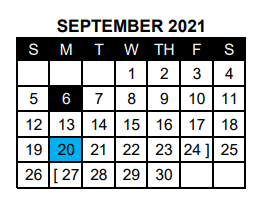 District School Academic Calendar for Mt Vernon Elementary for September 2021