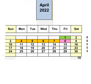 District School Academic Calendar for Horizons Alternative for April 2022