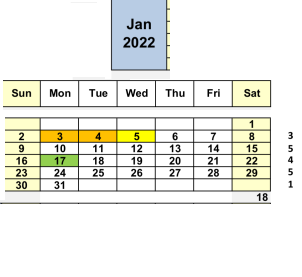 District School Academic Calendar for Diablo Day Community for January 2022