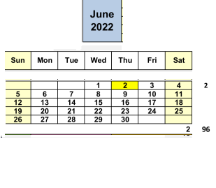 District School Academic Calendar for Horizons Alternative for June 2022