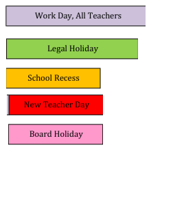 District School Academic Calendar Legend for Horizons Alternative