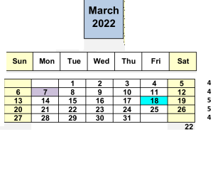 District School Academic Calendar for Pine Hollow Middle for March 2022