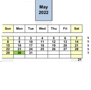 District School Academic Calendar for Riverview Middle for May 2022