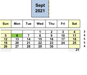District School Academic Calendar for Gateway High (CONT.) for September 2021
