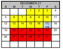 District School Academic Calendar for Mary Deshazo Elementary for December 2021