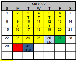 District School Academic Calendar for Dillman Elementary for May 2022