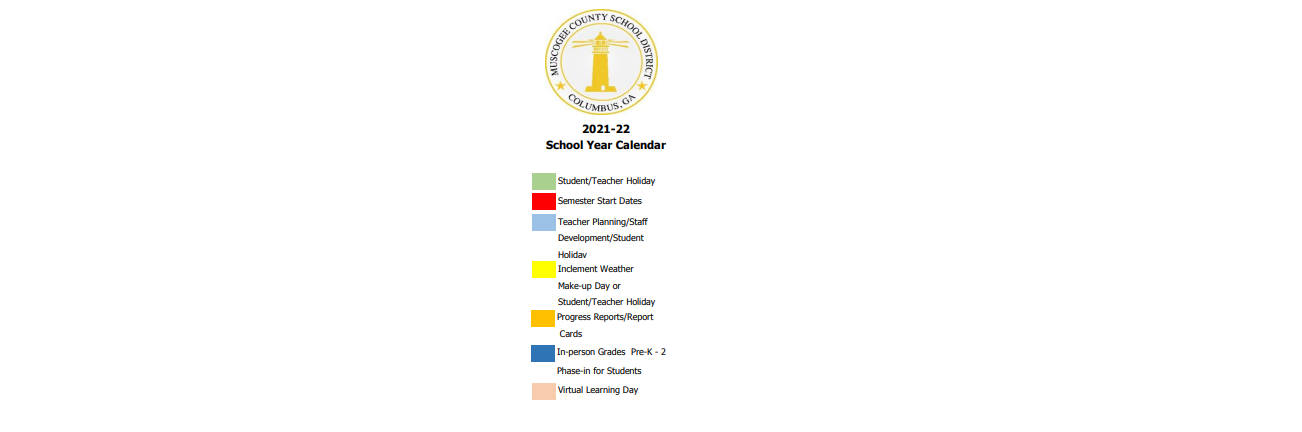 District School Academic Calendar Key for Claflin Center