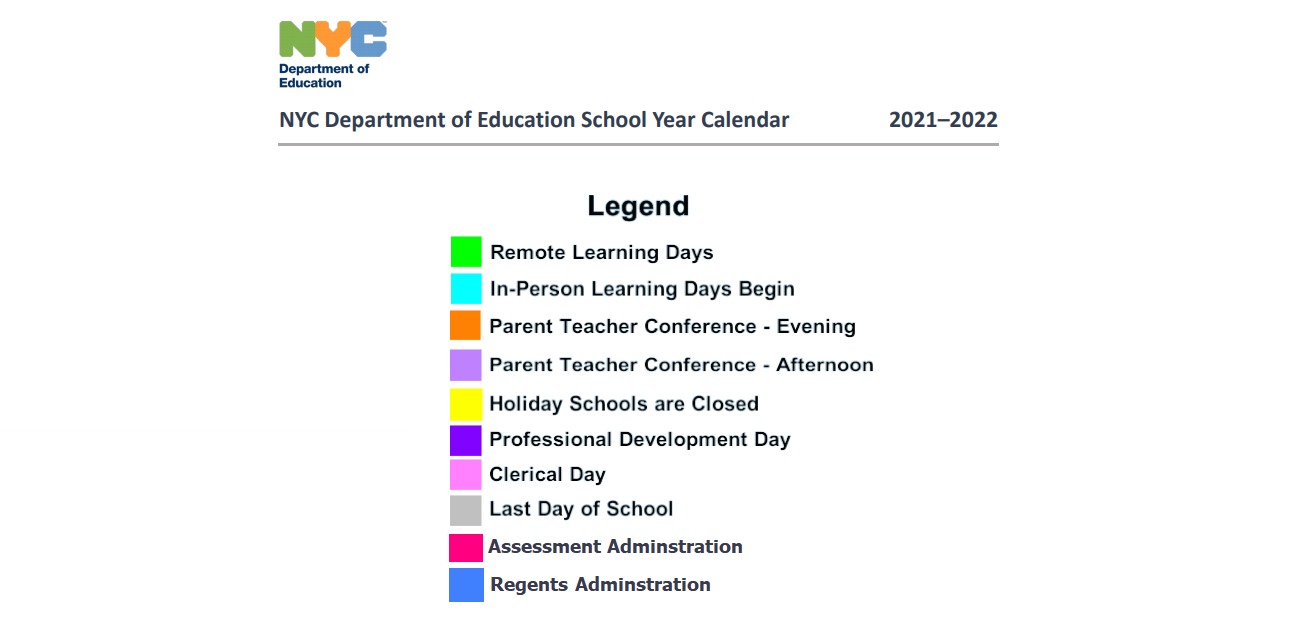 District School Academic Calendar Key for P.S. 146 Howard Beach School
