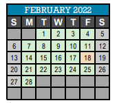 District School Academic Calendar for John T Moore Middle School for February 2022