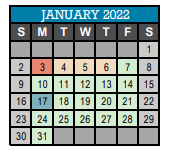 District School Academic Calendar for Hull Jackson Montessori Magnet for January 2022