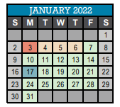 District School Academic Calendar for Carter Lawrence Elementary Magnet School for January 2022