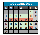 District School Academic Calendar for John Early Paideia Middle Magnet School for October 2021