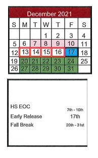 District School Academic Calendar for Natalia High School for December 2021