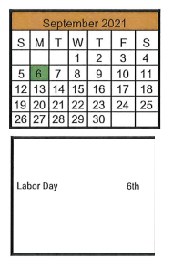 District School Academic Calendar for Natalia Early Child Ctr for September 2021