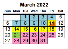 District School Academic Calendar for Project Ready At Navasota Carver L for March 2022